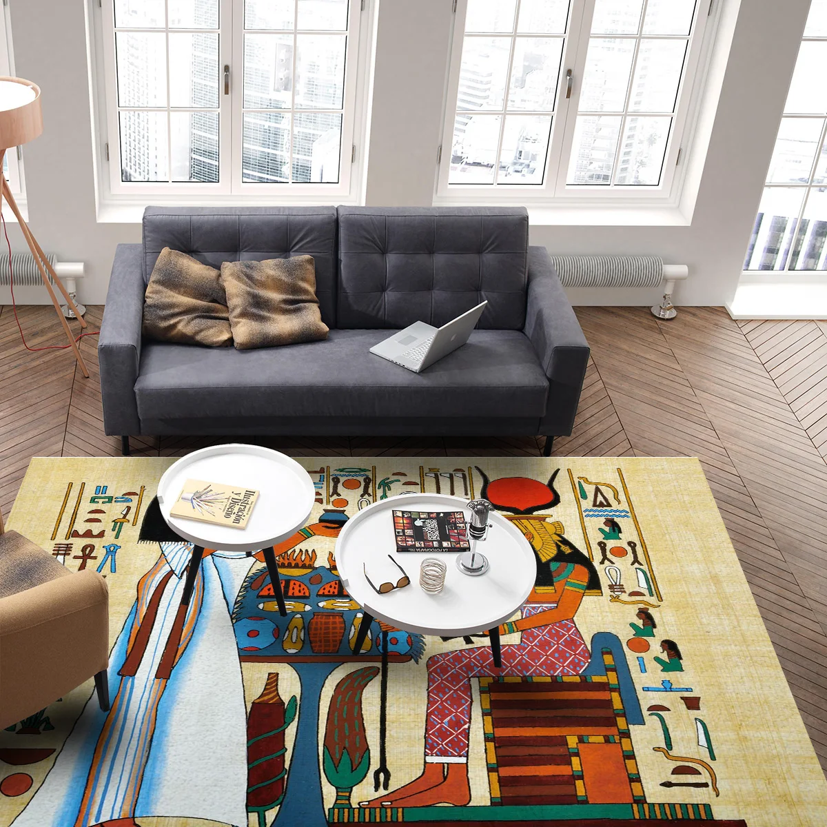 Античные египетские коврики с узором из папируса для гостиной спальни игровой