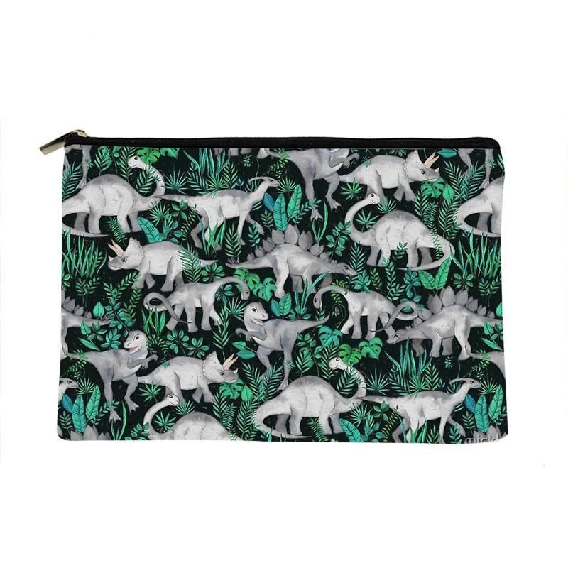 

Women Dinosaur Jungle Printed Make up bag Fashion Women Cosmetics Organizer Bag for Travel Colorful Storage Bag for Lady Bag