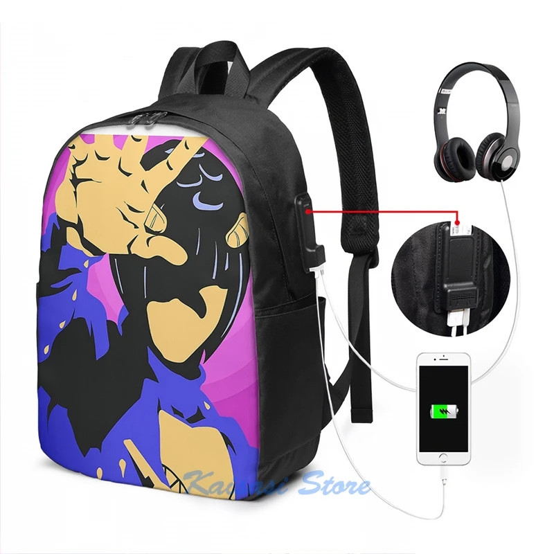Adventure Vento Aureo Bruno Bucciarati любовь с днем рождения Золотой ветер USB заряд рюкзак