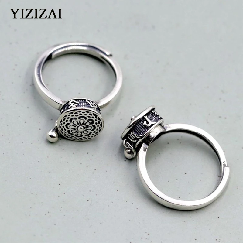 Кольцо yizai серебряное для женщин буддистское тибетское Молитвенное колечко с