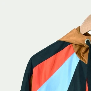 

2020 Spring and Summer New Casual All-match Color Striped Stitching Drawstring Hooded Jacket Women