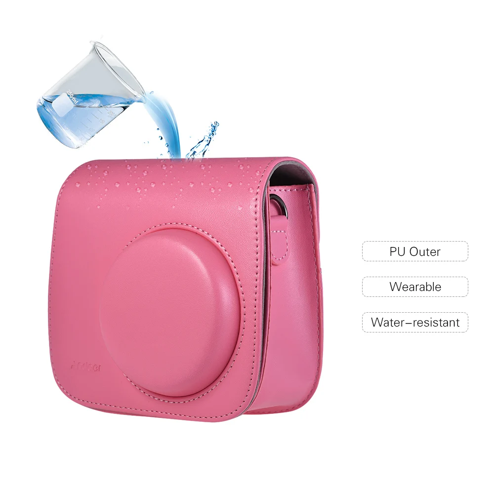 Andoer полиуретановый чехол для мгновенной камеры с ремешком Fujifilm Instax Mini 9/8/8 +/8s Smokey