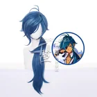Парик для косплея New Cospaly Game Genshin Impact Kaeya черно-синий длинный парик для косплея термостойкие синтетические волосы для мужчин женщин мужчин парики для вечеринок