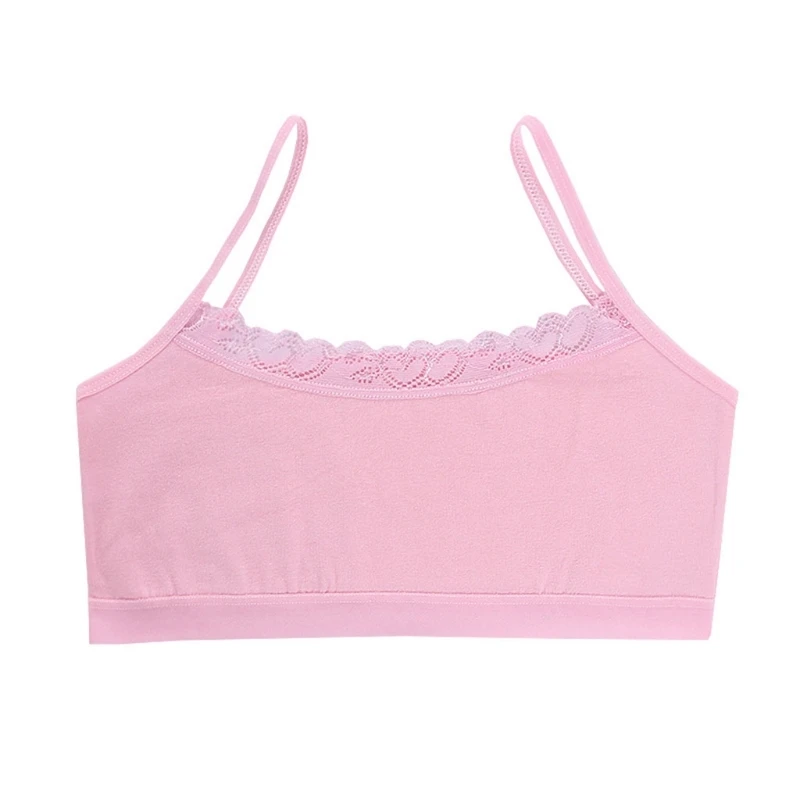 

Lace Cotton Young Girls Training Bra 8-12Years Old Children Bras Condole Belt Vest Kids Bra Camisole
