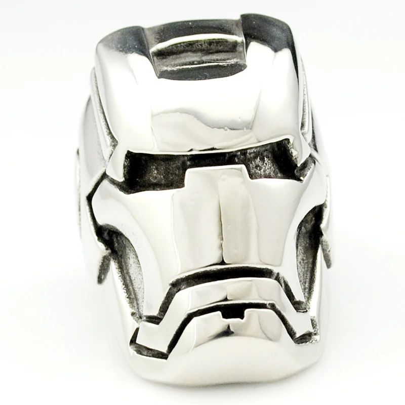 Модные Железный человек кольца из нержавеющей стали для мужчин и женщин высокого