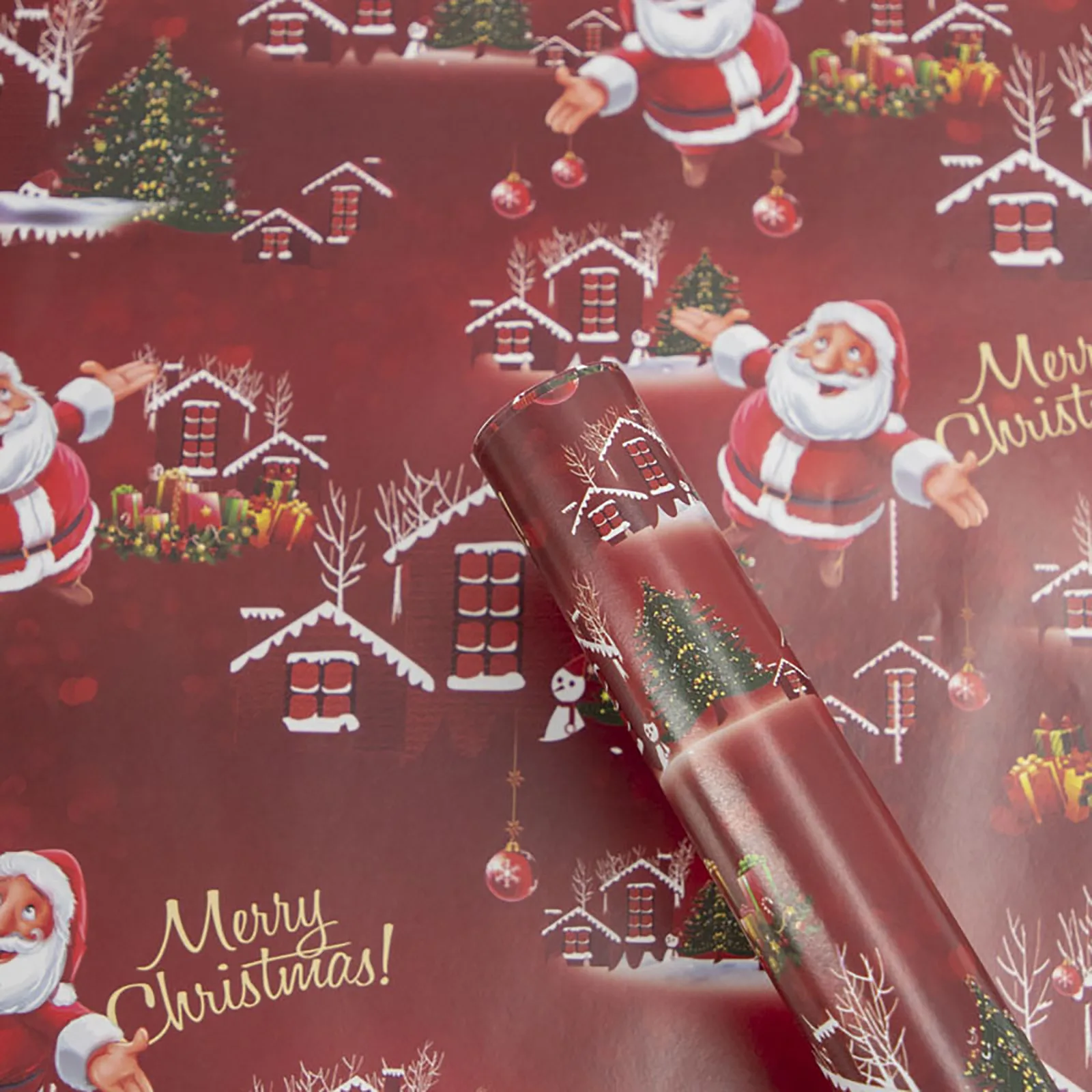 Рождественская самодельная оберточная бумага рулон рождественской крафт-бумаги