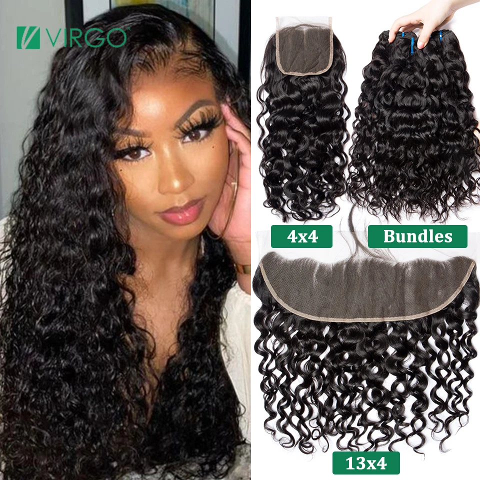 Пупряди волос Девы с фронтальной HD-кружевом 3 4 волнистые 30 дюймов пупряди