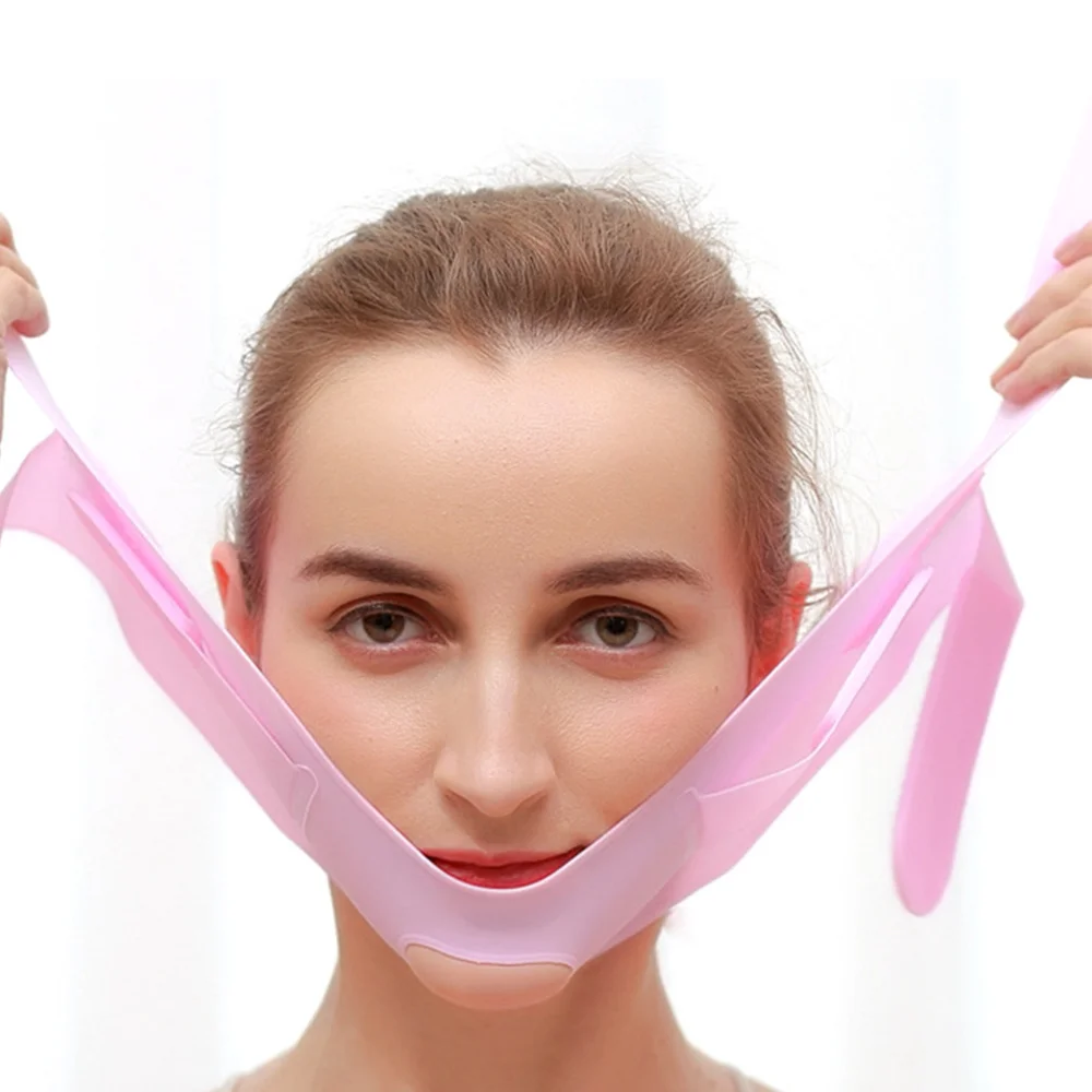 Силиконовый пояс для похудения лица уменьшение двойного подбородка защита от