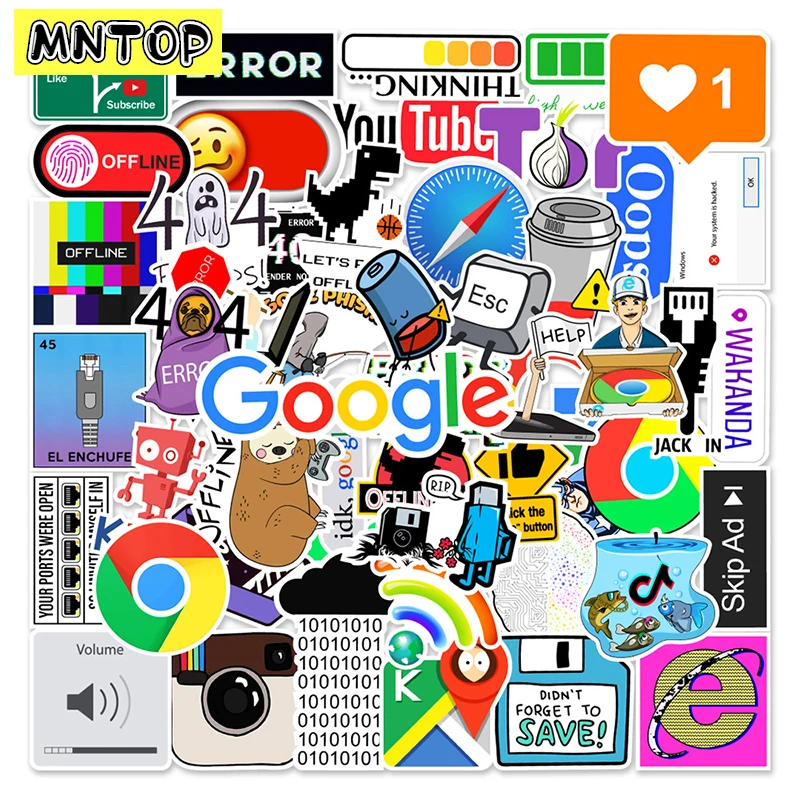 

10/30/50pcs/set Network Error 404 Cartoon Dance Graffiti Stickers For Diy Luggage Laptop Case Skateboard Helmet Suitcase Phone