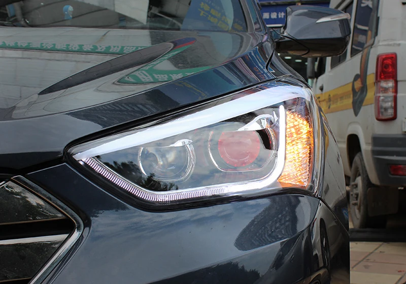 Автомобильные аксессуары головная лампа для Hyundai Santafe IX45 2013 2016 H7 головный