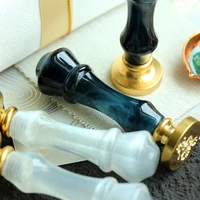 white crystal handle aesthetic flash lacquer handle wedding wax stamp handle tool wax seal universal handle