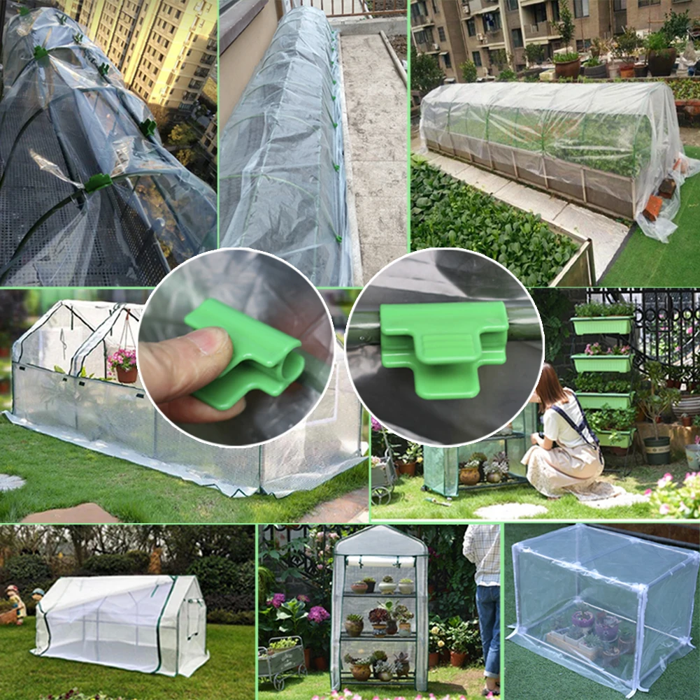24pcs/lot Pipe Clamp Greenhouse Film Frame Vegetable Fruit Cover Insect Net Sunshade Fixing Clip Home Garden Tools | Дом и сад