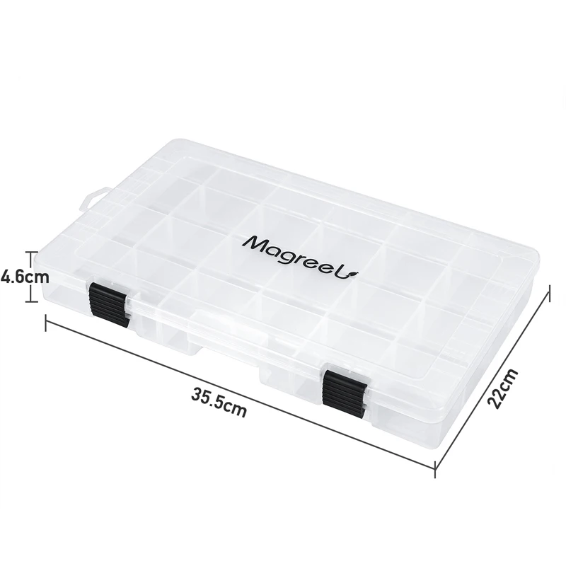 24 squares(3PCS) Magreel 3 упаковки коробка для рыболовных снастей прозрачные коробки для рыб с регулируемыми разделителями сумки для рыболовных снастей 3600 3700 коробки для снастей - Цвет: 24 squares(3PCS)