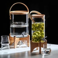 beverage juice barrel with tap 37l glass milk coffee beverage machine portable handle stable base