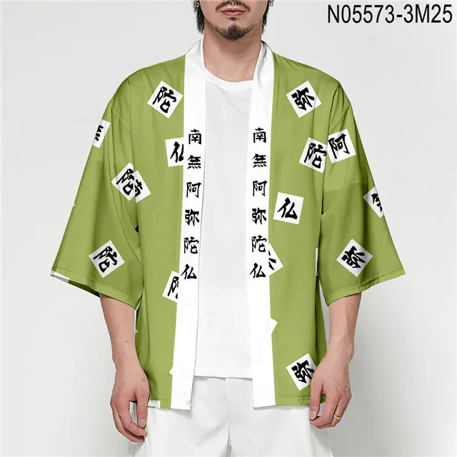 3dhf-35 Demon Slayer Kimetsu no Yaiba 3D полный принт японского Аниме кимоно Haori Yukata Косплей Женщины/Мужчины Лето Повседневная крутая уличная одежда - Цвет: 3dhf-35