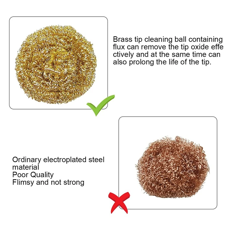 

Soldering Tip Cleaner Solder Tip Cleaning Wire and Holder Soft Coiled BrassTip Cleaner Kit with Solder Tip Cleaning Wire