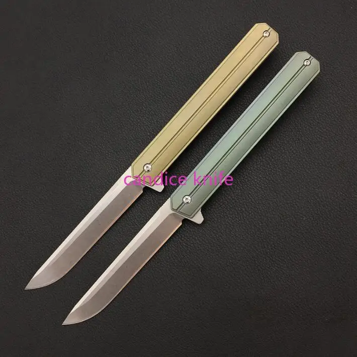 Складной нож EF219 С флиппером титановый Карманный Клинок с лезвием D2