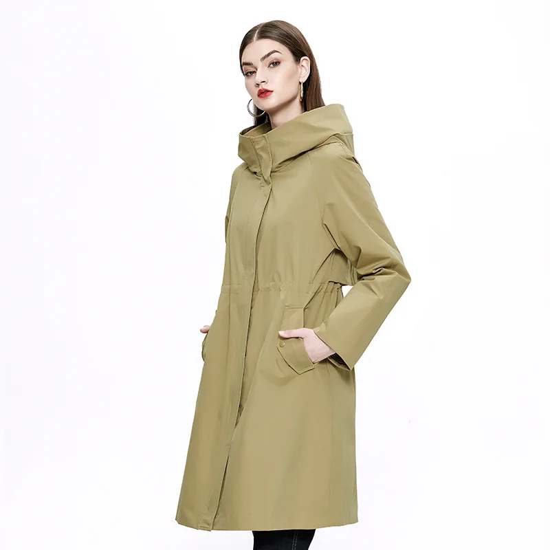 

Женский длинный пуховик с капюшоном, непродуваемый непромокаемый пуховик с воротником из натурального енота и бежевым утиным перьем