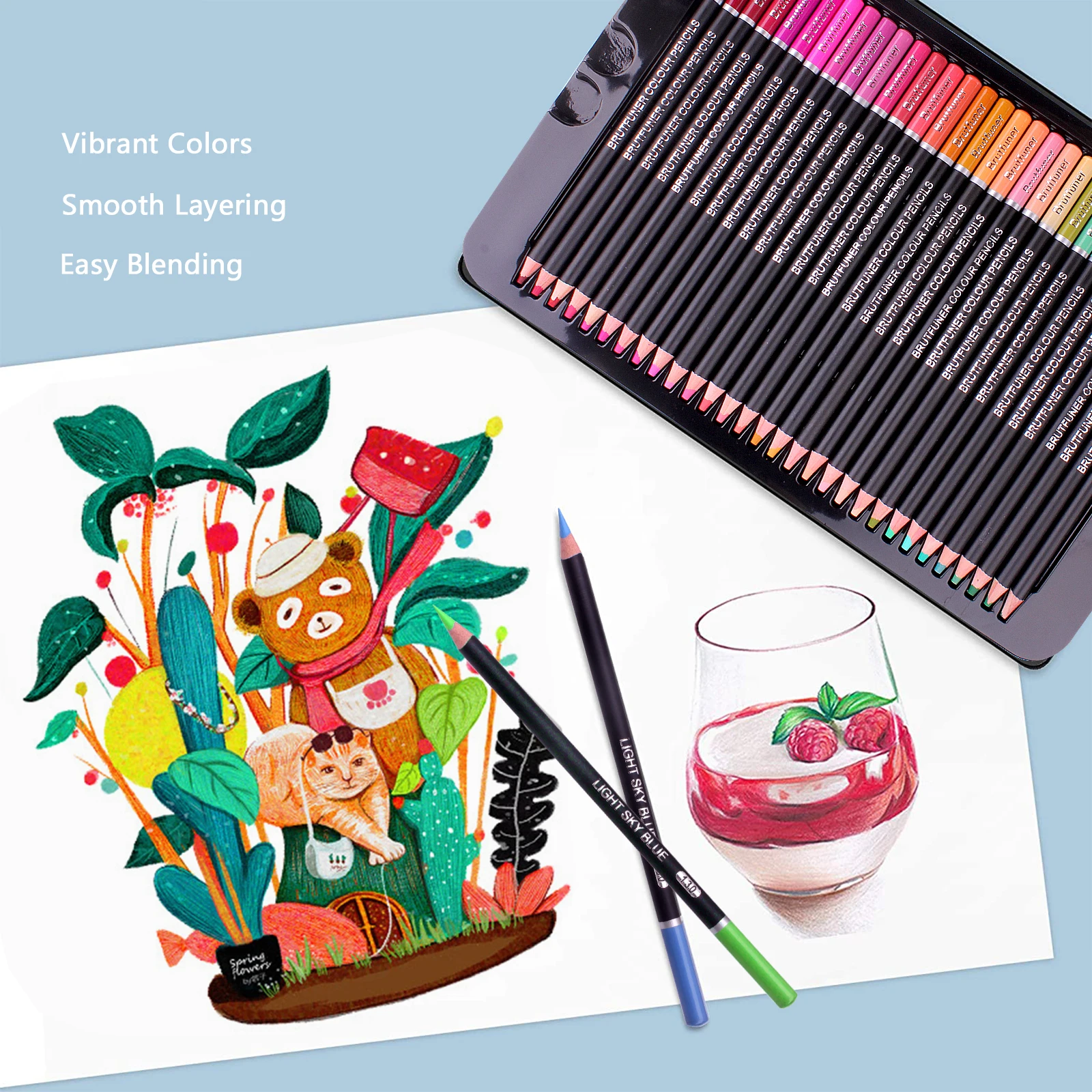 Набор цветных карандашей для рисования и набросков 180 цветов | Канцтовары офиса