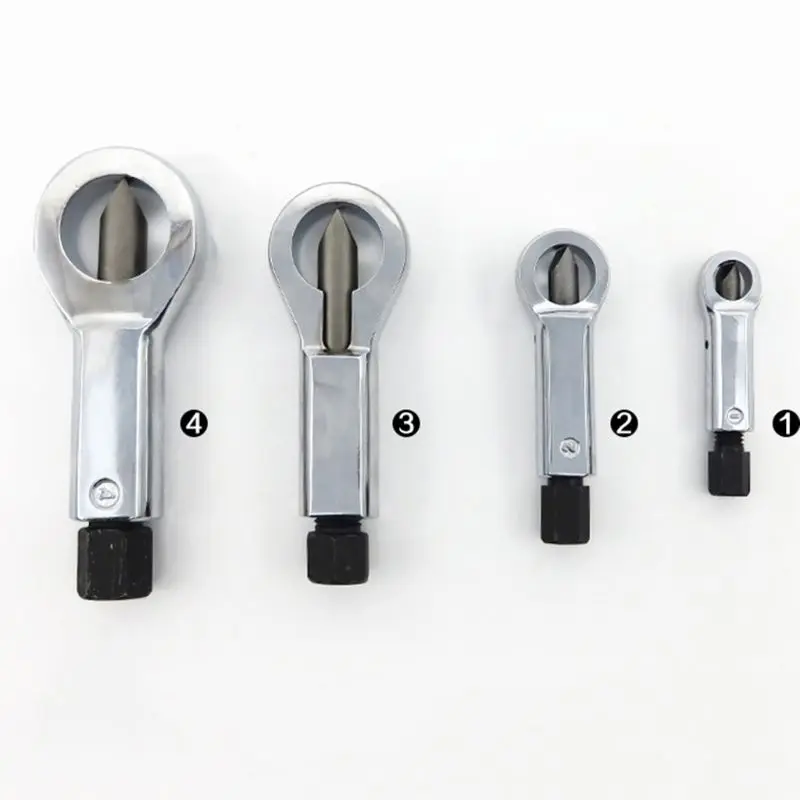 

P9YB Adjustable 4 Pcs 9-27mm Nut Splitter Cracker Remover Damaged Rust Nut Manual Proffessional Extractor Practical Hand Tool