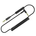 Аудиокабель Aux с микрофоном и регулятором громкости, гибкий пружинный стерео шнур для наушников iPhoneSamsungHuawei, новинка 2021