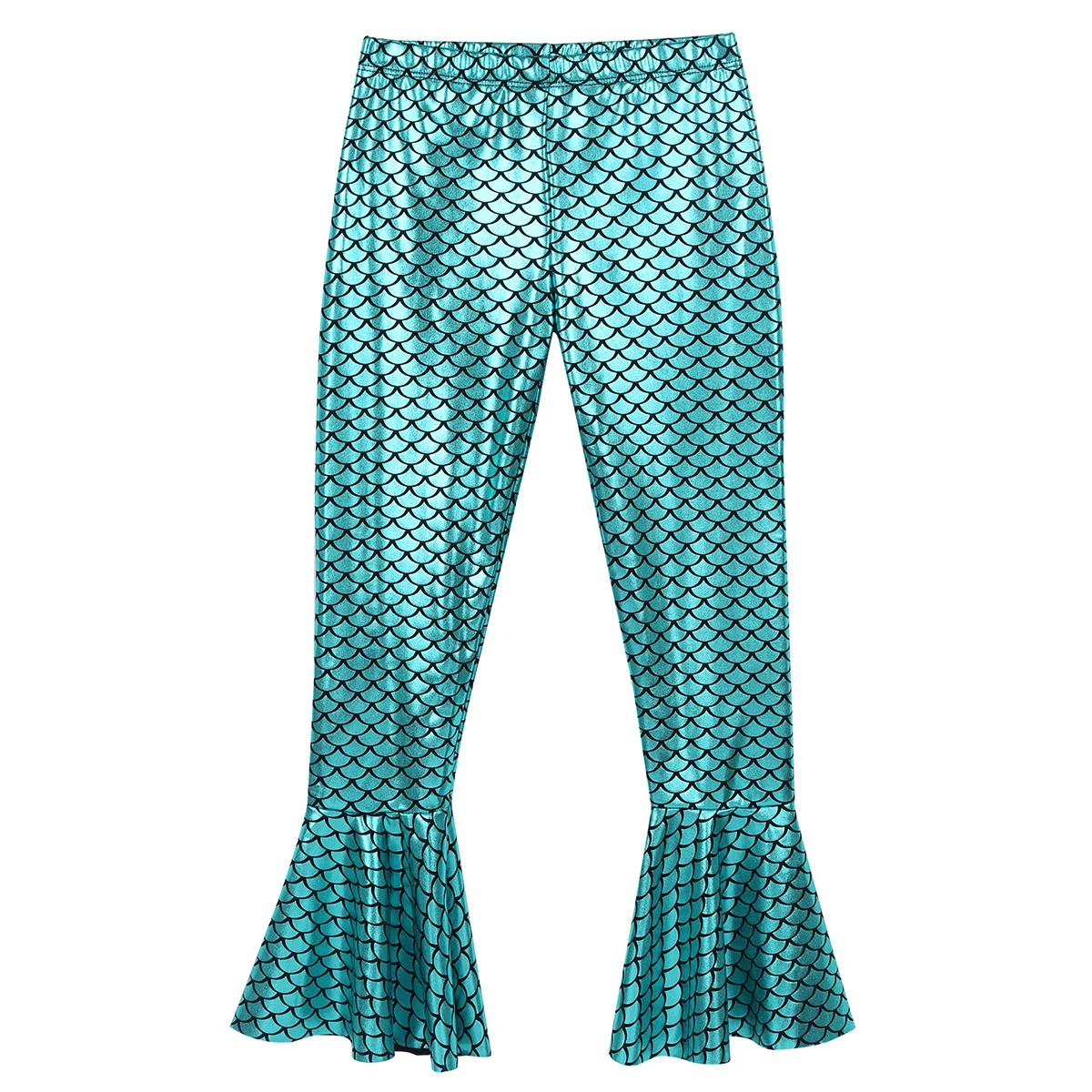 Костюм Русалочки для девочек блестящий костюм с хвостом леггинсы расклешенные