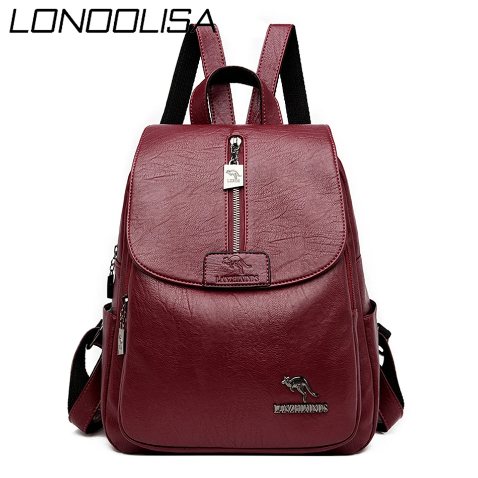 Новый Модный женский кожаный рюкзак Дамский школьные сумки рюкзаки для девочек