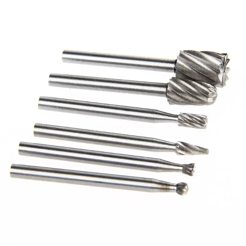 6pcs Dremel Rotary Tools HSS Mini Drill Bit Set Cutting Routing Router Grinding Bits Milling Cutters for Wood Carving Cut | Инструменты