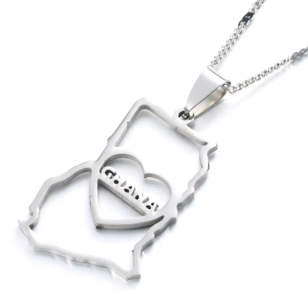 Нержавеющая сталь золотой цвет Гана карта Подвесные Ожерелья модные Ghanaian цепь