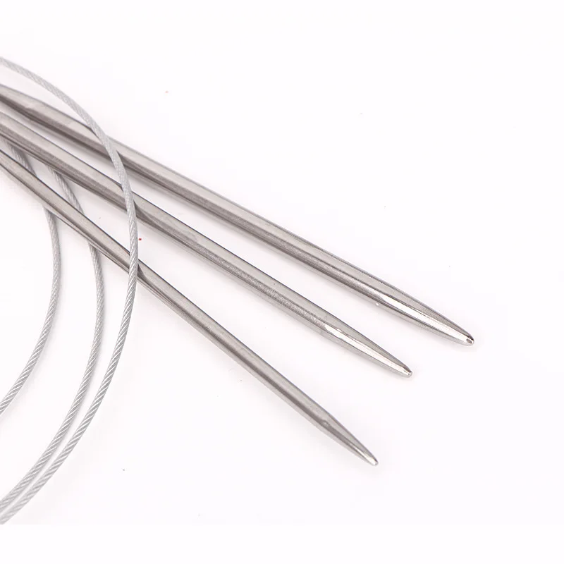 60cm Stainless Steel Circular Knitting Needles Weaving Sweater Scarf Yarn Extended Crochet Ring Sewing Needlework Tools | Дом и сад