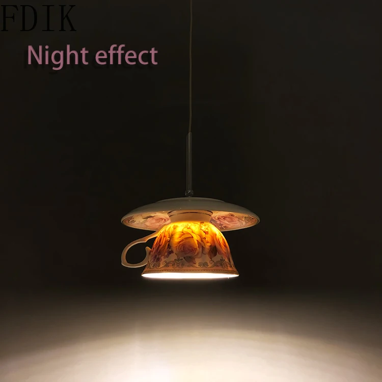 Керамическая Подвесная лампа для кофейной чашки простой подвесной светильник в