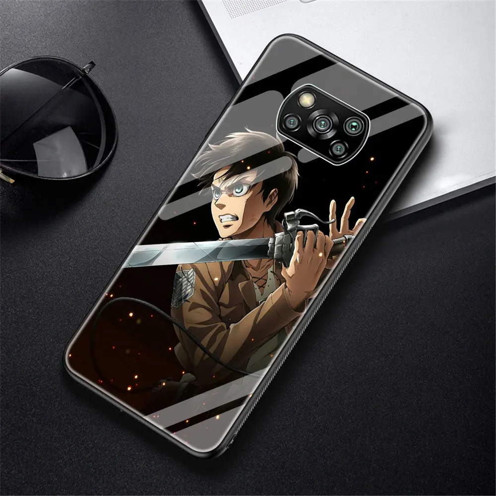 

Titans Attack Anime Cover Case for Xiaomi Mi Poco X3 NFC Note 10 Lite 9T 10T Pro CC9E 10S Tempered Glass Soft Edge Shell