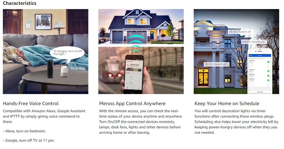 Умный Wi-Fi сетевой фильтр, силовая лента Alexa& Google Assistant& IFTTT,Yandex Alice,поддерживается, приложение дистанционное управление Meross MSS425E США/ЕС/Великобритания
