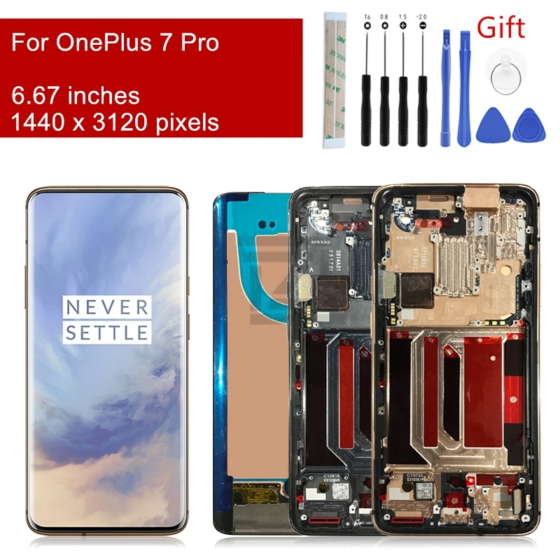 OLED для OnePlus 7 Pro ЖК дисплей кодирующий преобразователь сенсорного экрана в сборе с