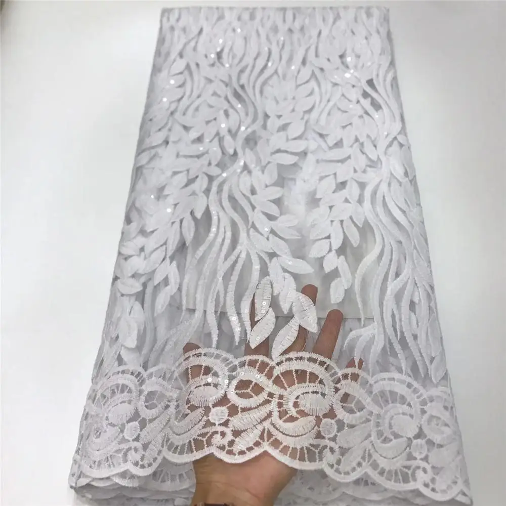 2019 новейшее Африканское кружево высокого качества белый Африканский