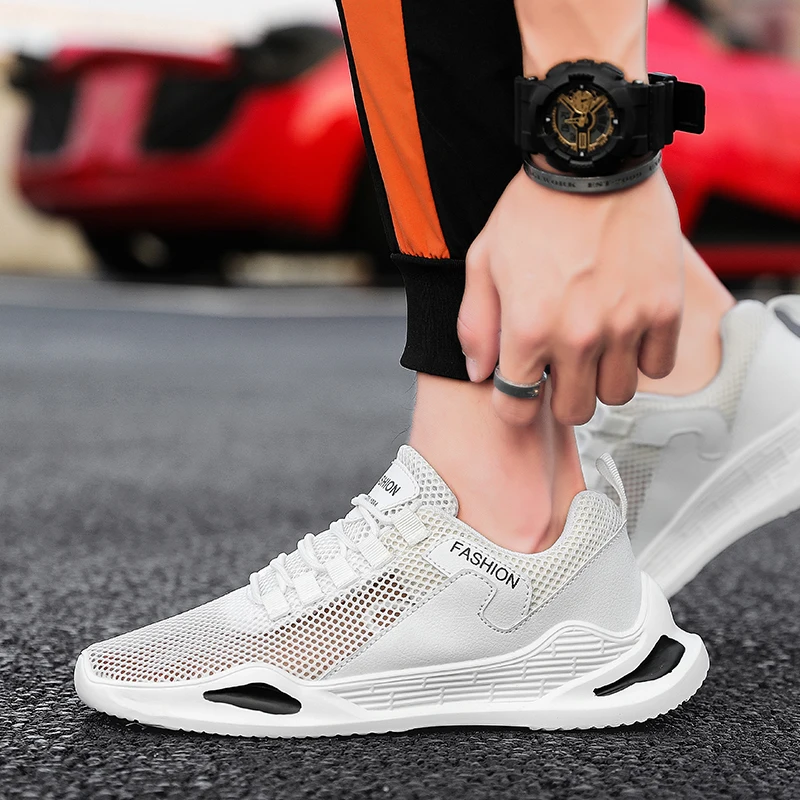 

Korean Version Men's Running Shoes Hollow Casual Tide Shoes Small White Shoes Men's Shoes Sports Shoes Cushioning Men Sneakers