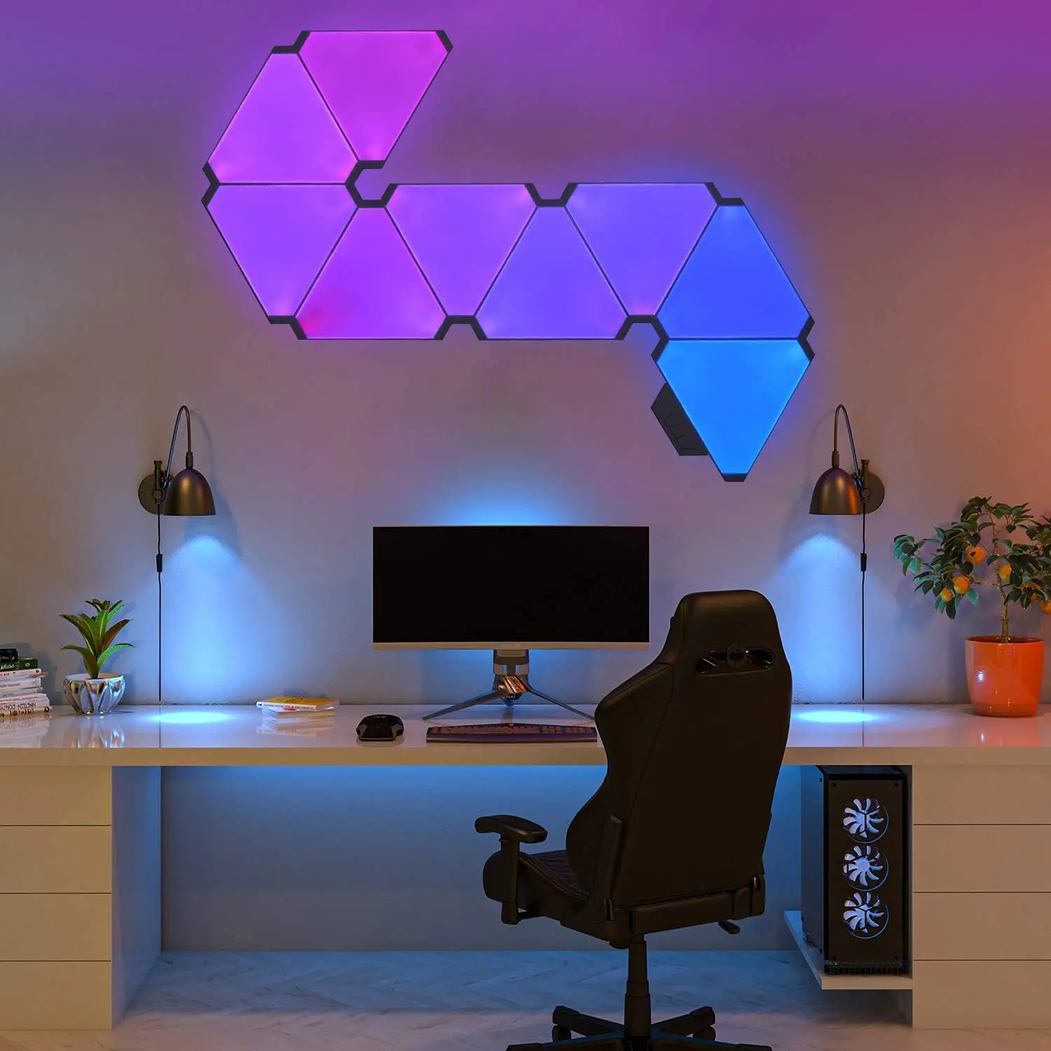 Разноцветный настенный светодиодный светильник RGB управление через приложение