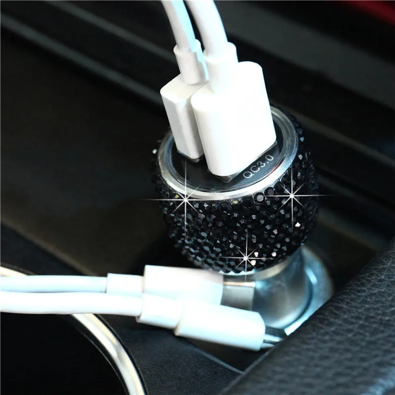 Алмазный Кристалл Двойной зарядное устройство USB линия Bling горный хрусталь автомобильного прикуривателя Универсальный кабель для передачи данных для iPhone Xiaomi huawei