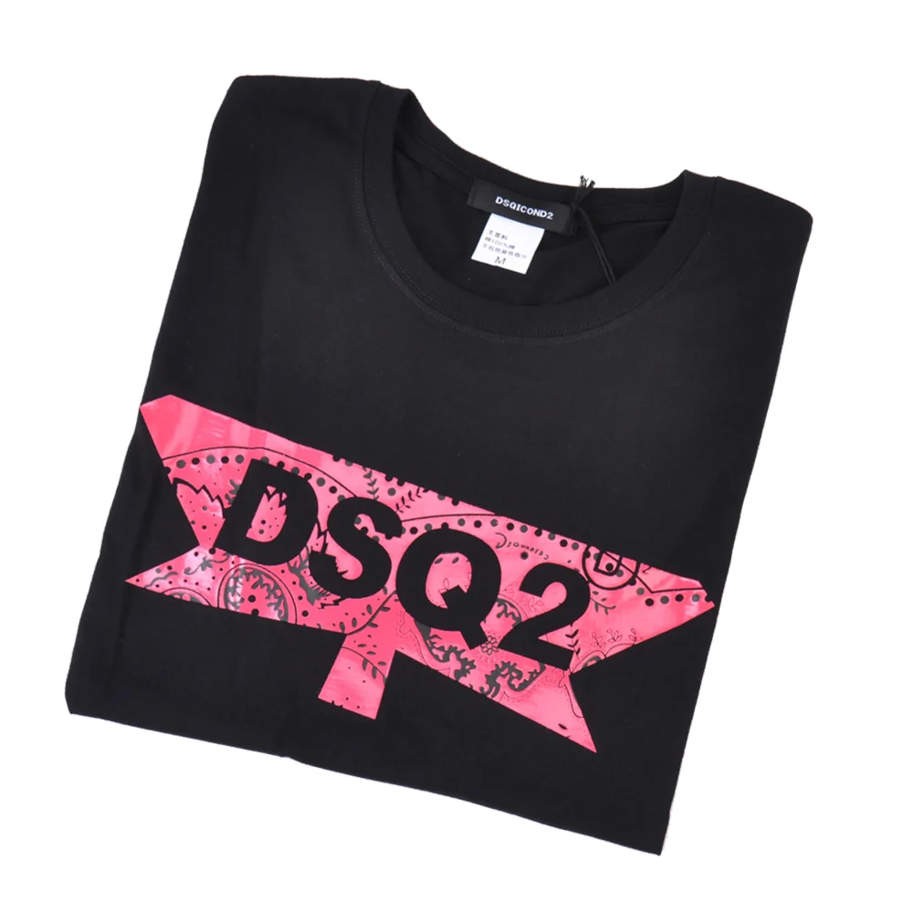 DSQICOND2 DSQ2 Летние повседневные футболки с буквенным принтом мужские хлопковые