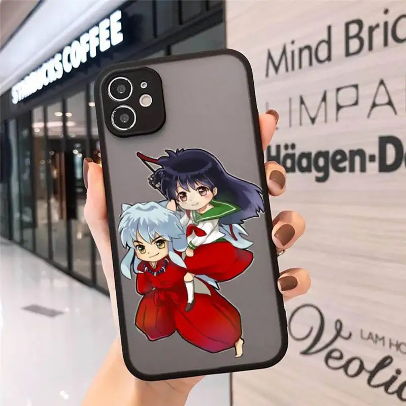 

Anime Japan Cartoon Inuyasha Higurash Phone Case matte transparent black For iPhone 7 8 x xs xr 11 12 pro plus mini max Clear