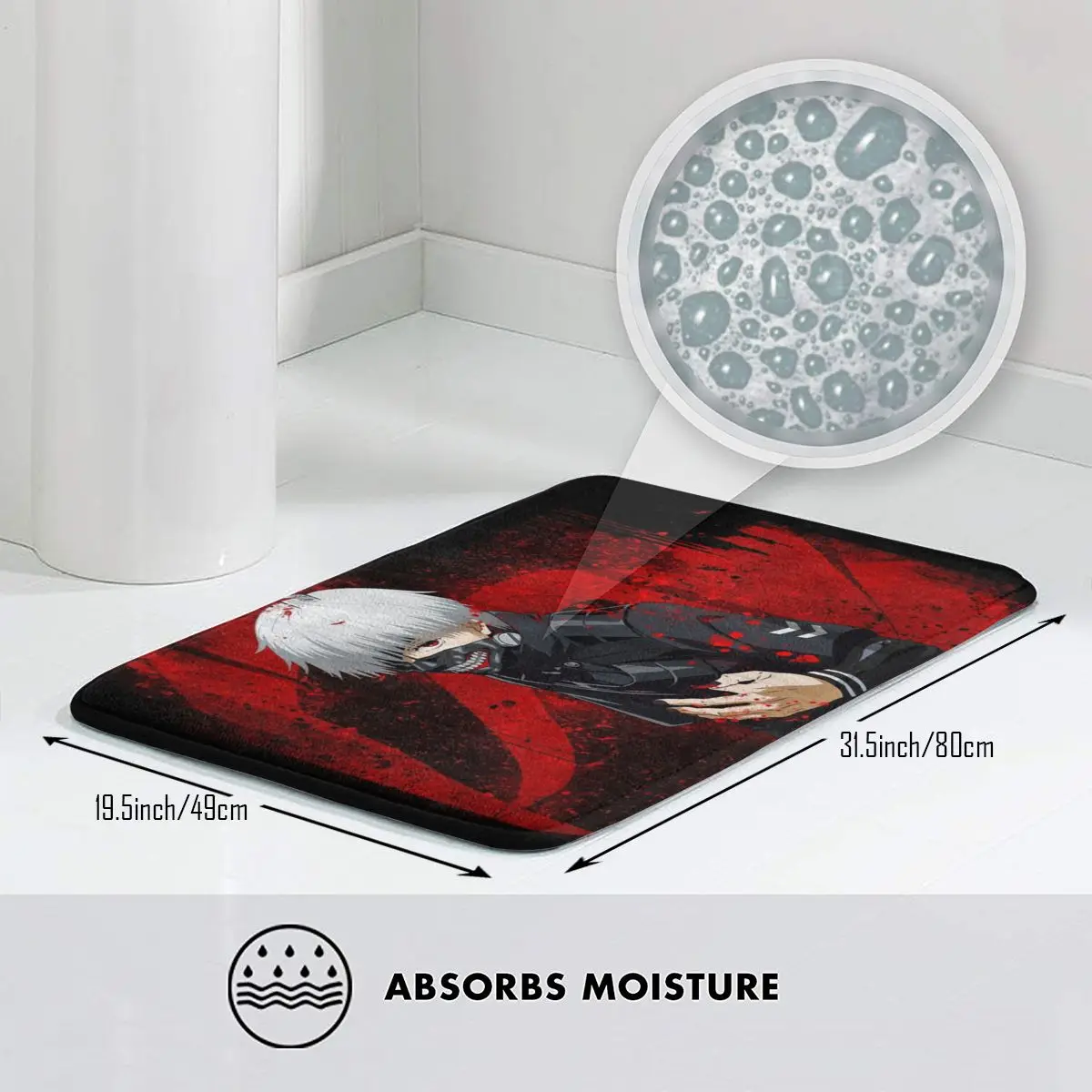 Коврик придверный из полиэстера нескользящий моющийся