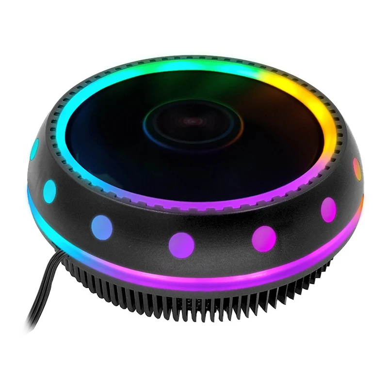 

Цветной светильник, теплоотвод ЦП, Высокоэффективный вентилятор RGB, светодиодный вентилятор, кулер для ЦП, устойчивый к коррозии, радиатор д...