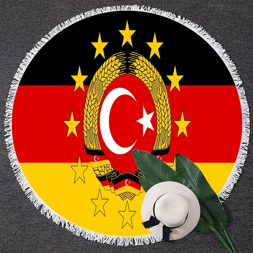 Круглое пляжное 3d полотенце с национальным флагом принтом американского флага и