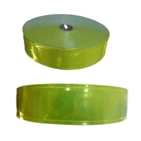 5cm50m night flourescent yellow green reflective pvc tape small square flashing warning strip sewing for garment