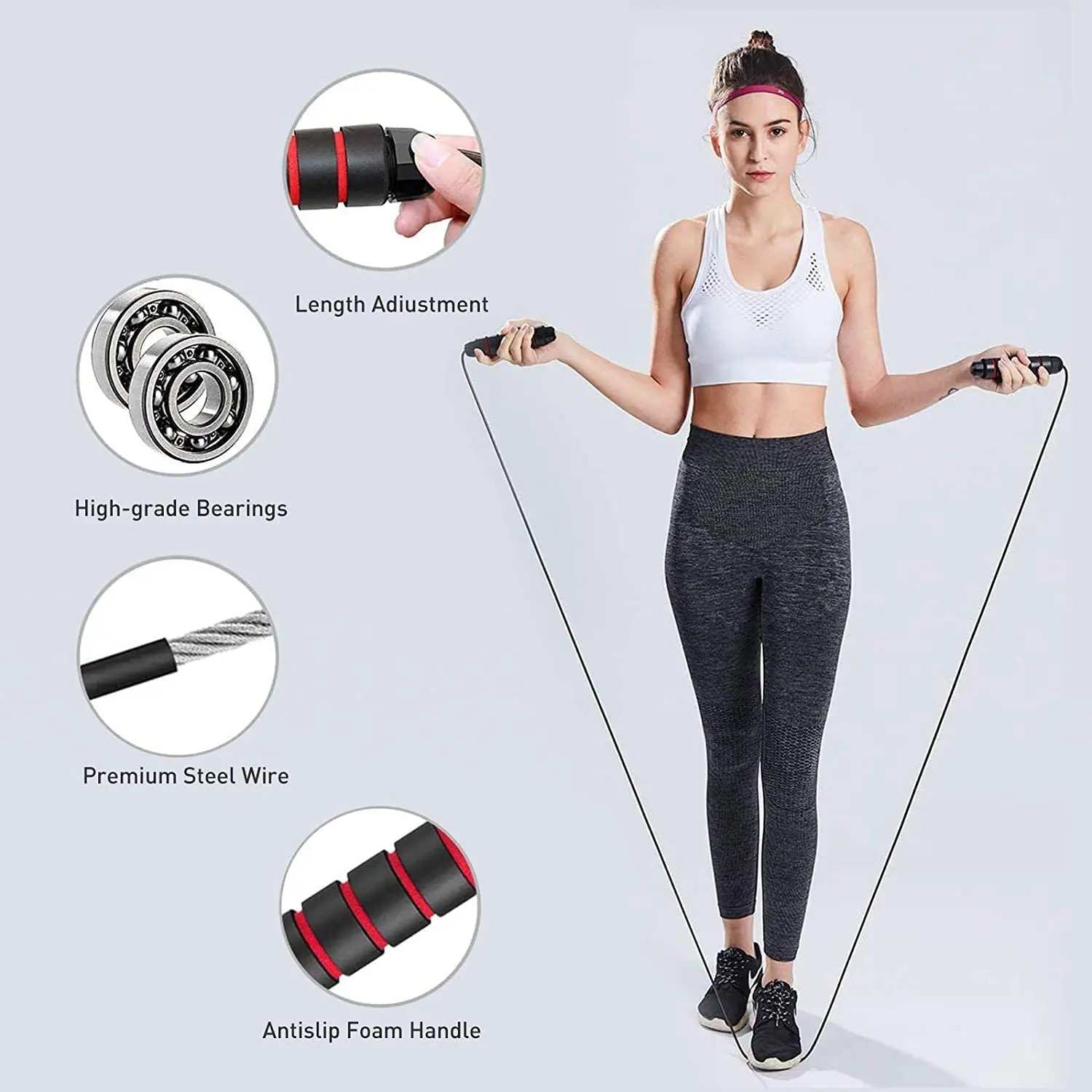 

200LBS Resistance Bands Set with Jump Rope Exercise Workout Band Gym Training Fitness Sports Equipment for Home Bodybuilding