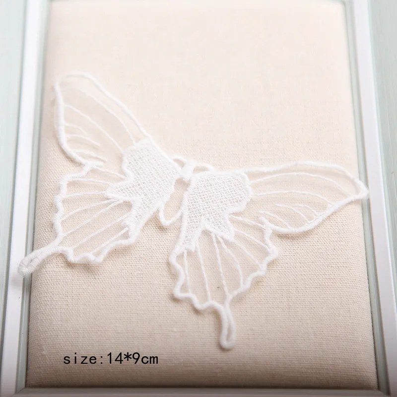 5 шт./компл. 3D вышивка кружевная бабочка из ткани стереоскопические нашивки