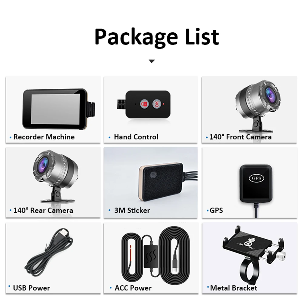 Мотоциклетный видеорегистратор с GPS Wi Fi HD 1080P| |