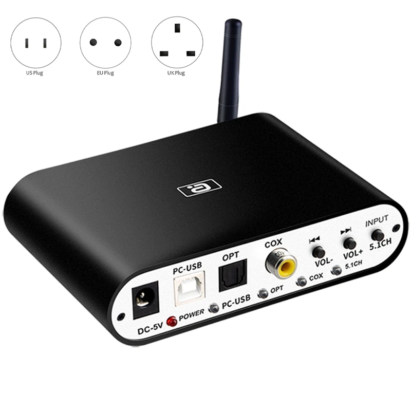 

DA615U 5.1CH аудио декодер Bluetooth 5,0 приемник DAC беспроводной аудио адаптер оптический коаксиальный U Play DAC DTS