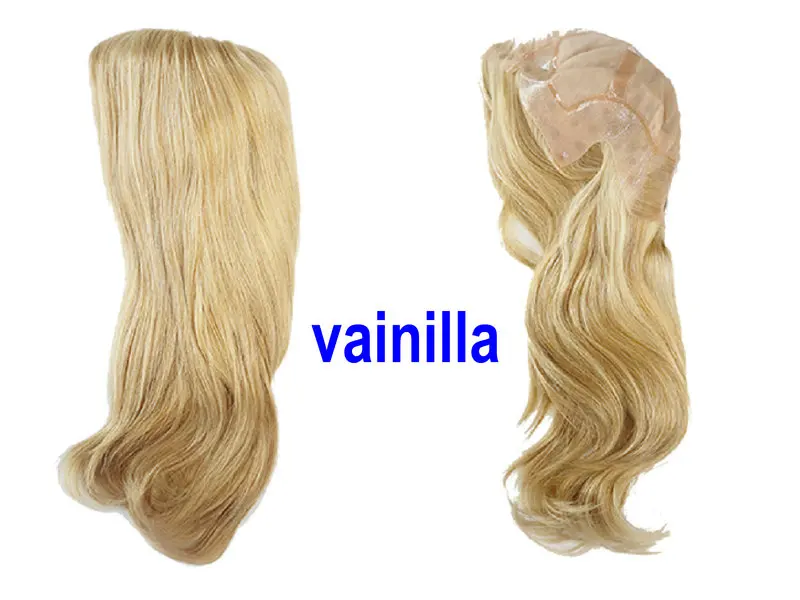 vainilla Hstonir Продукты для волос сварные кружева Шелковый Топ европейские волосы remy 1" Натуральные Прямые для женщин сток парик G030 - Цвет: vainilla