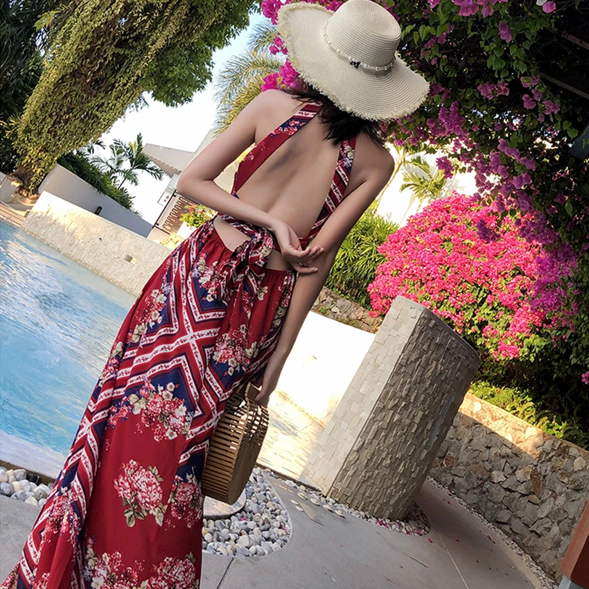 

Summer sexy Ladies Long Dress Red Beach Dress Maxi backless Dresses Women Party Dress Sundress Vestidos de festa New streetwear